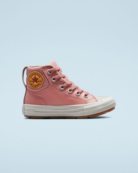 Boys' Converse Leather Chuck Taylor All Star Berkshire Boot Color High Top Shoes Pink | AU C0618N